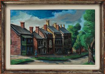 ERNEST FIENE View of a Town with Row Houses (Kingston, New York).